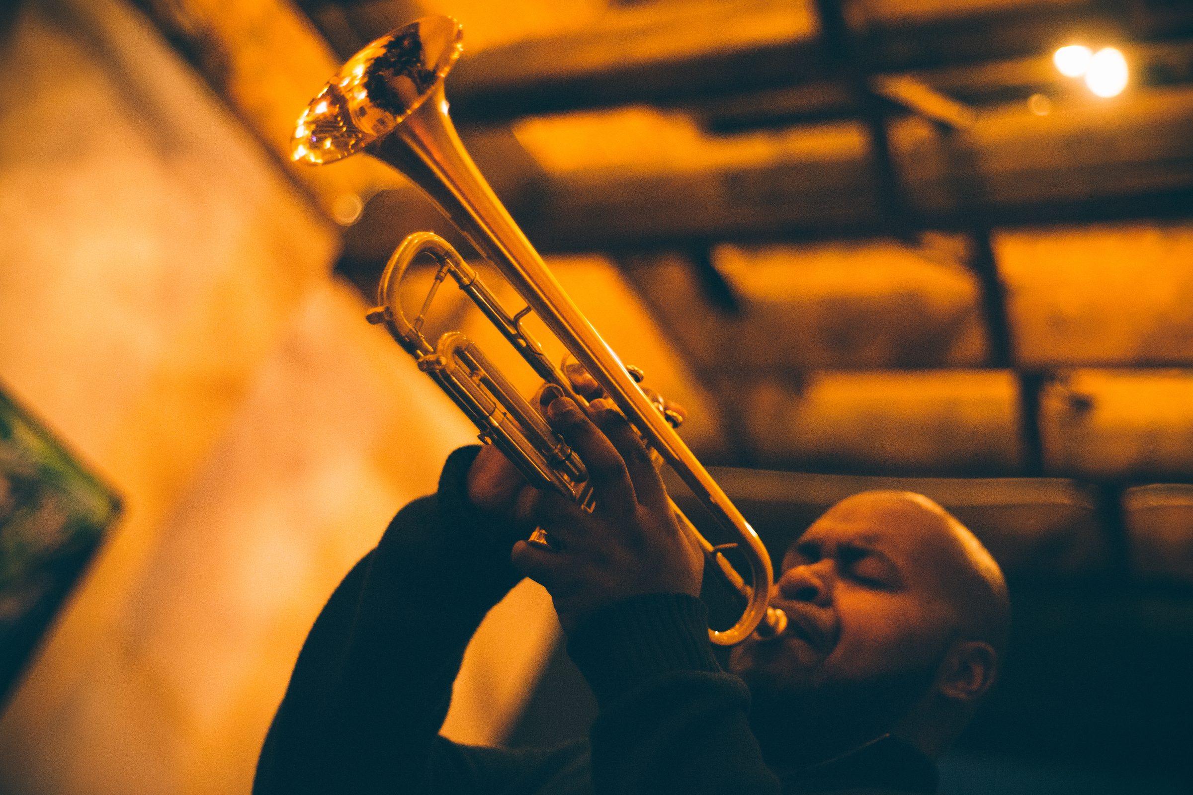 Trumpet player performing live at Revel OTR